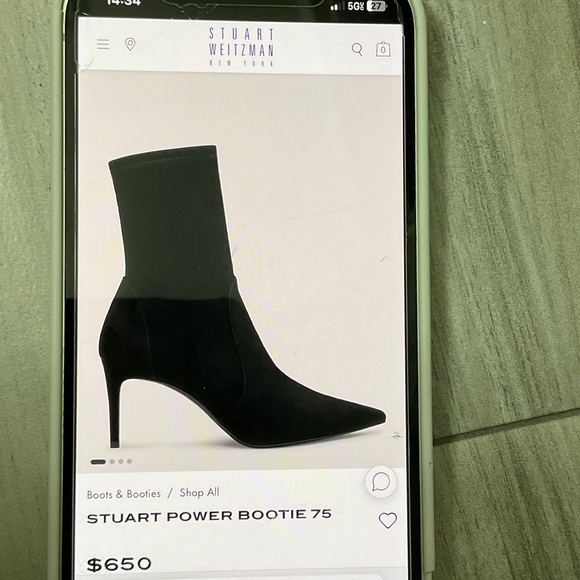 Stuart Weitzman Dark Blue Heeled Boots - Picture 15 of 15